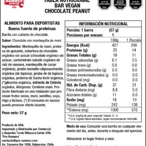 Barra de Proteina Vegana Mantequilla de Mani Chocolate - HAMMER NUTRITION - Imagen 3