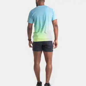 Men's Tech Golden Hour S/S Tee Cyan/Acid Lime Merge - Imagen 4