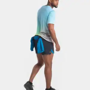 Men's Tech Golden Hour S/S Tee Cyan/Acid Lime Merge - Imagen 5