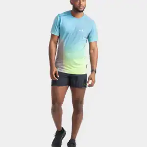 Men's Tech Golden Hour S/S Tee Cyan/Acid Lime Merge - Imagen 3
